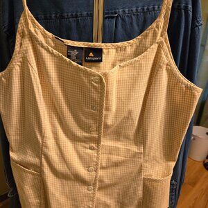 Liz Sport sand/white gingham top- 16